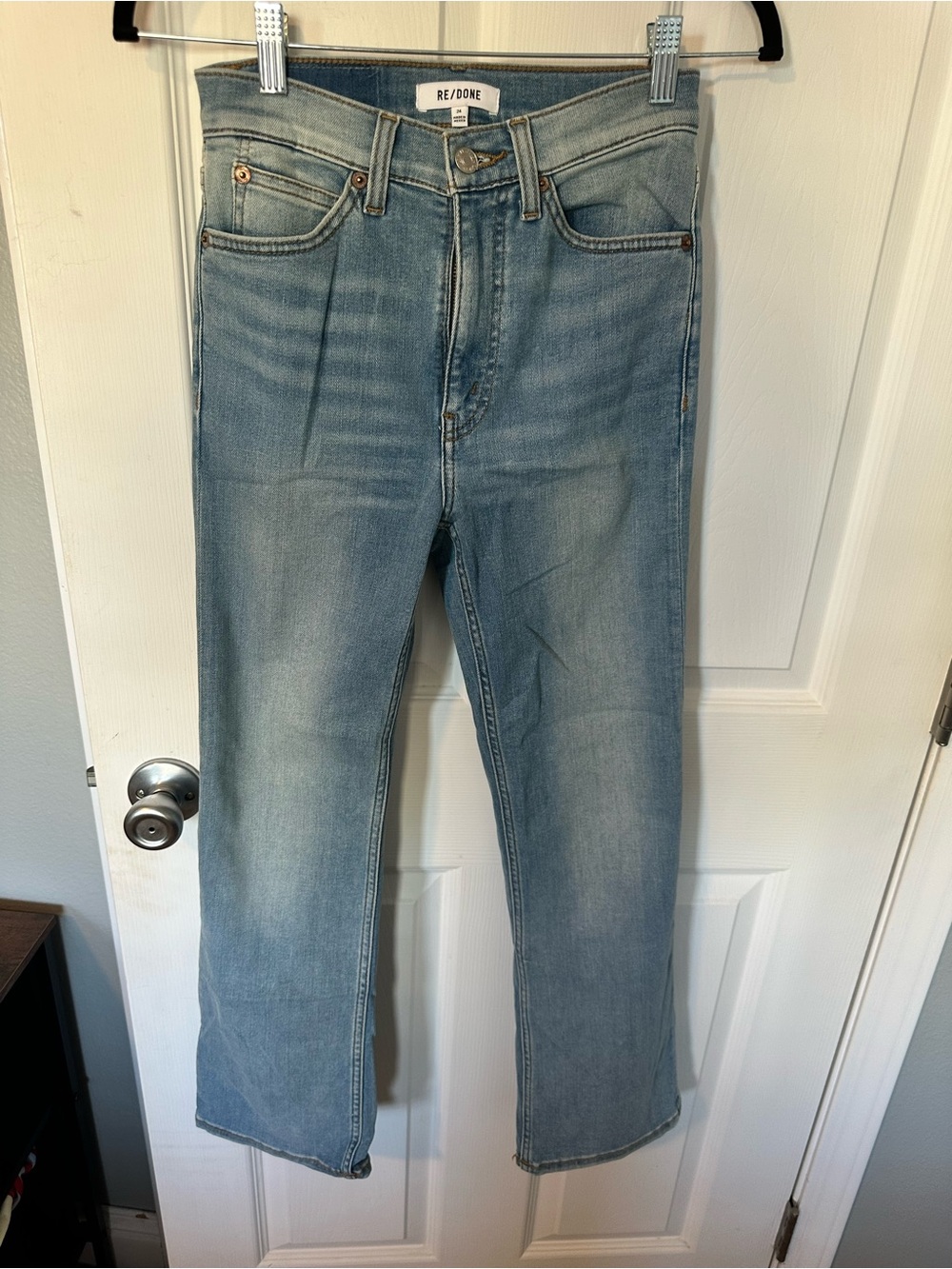 Re/Done Women's Light Blue Straight Leg Jeans